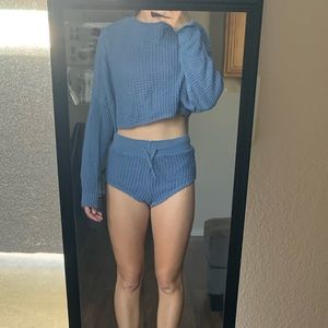 Knitted Blue Pajama set